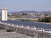 箕島浄水場の太陽光発電が完成／福山市