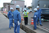 組織挙げての施工管理／幹部が一斉に工事安全パト／札幌市水道局