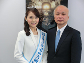 １年間がんばります!／｢水の天使｣柴田さん表敬訪問