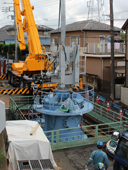 φ１５００不断水バルブを設置／狭小な現場も機材軽量化で対応／コスモ工機が施工／千葉県企業局