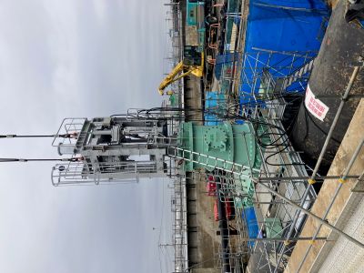 φ２５００×φ１５００不断水分岐工事／西谷浄水場再整備工事で／施工事業者はデック､コスモ工機／横浜市水道局